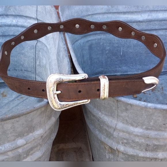 Ladies Bay Apache Leather Western Belt - Picture 1 of 6
